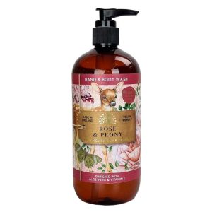 Rose & Peony Hand & Body Wash 500ml van The English Soap Company