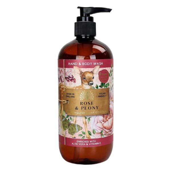 Rose & Peony Hand & Body Wash 500ml van The English Soap Company
